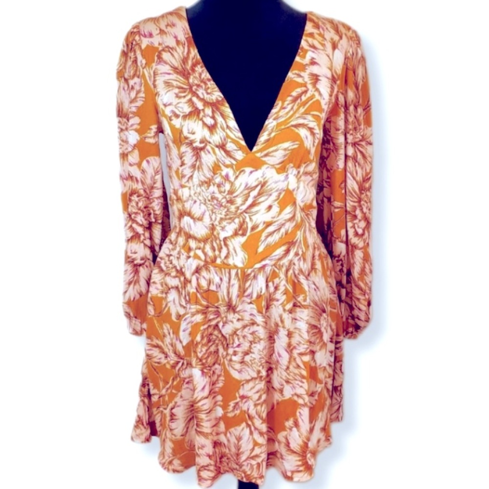 Band of the Free: Gold Blush Pink Fit & Flare Dress Sz XS NWT
